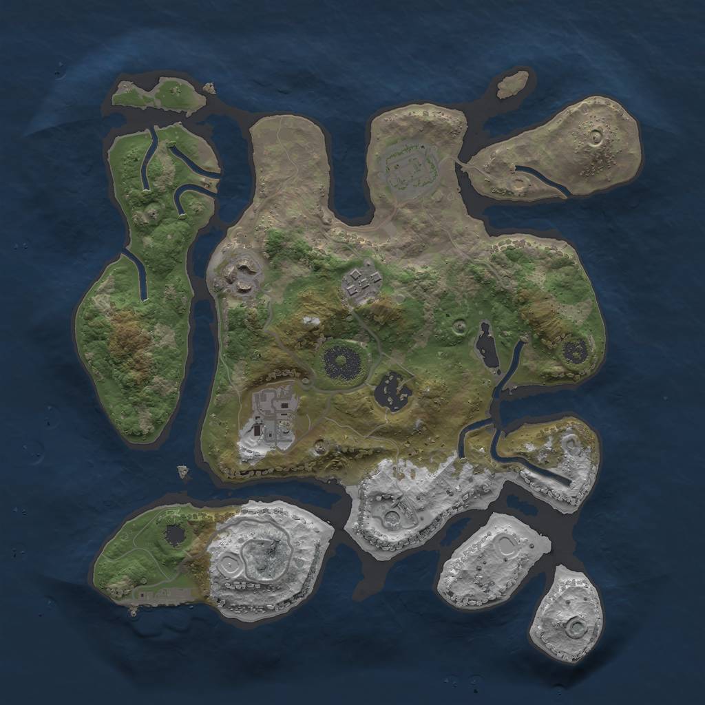 Rust Map: Procedural Map, Size: 2892, Seed: 12589125, 12 Monuments