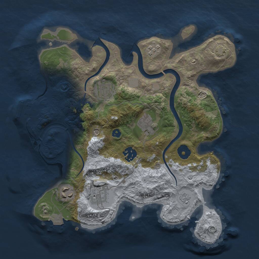 Rust Map: Procedural Map, Size: 2892, Seed: 12589125, 11 Monuments