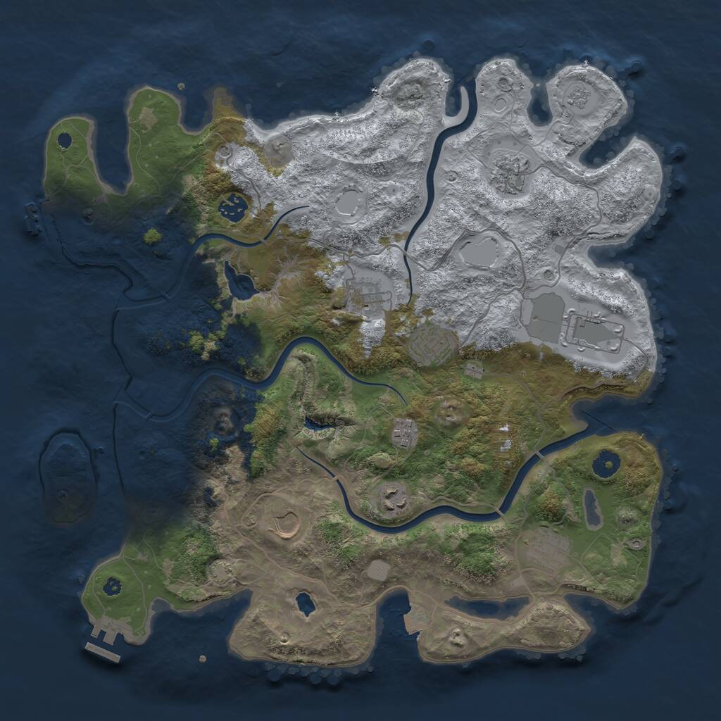 Rust Map: Procedural Map, Size: 4000, Seed: 434373473, 15 Monuments