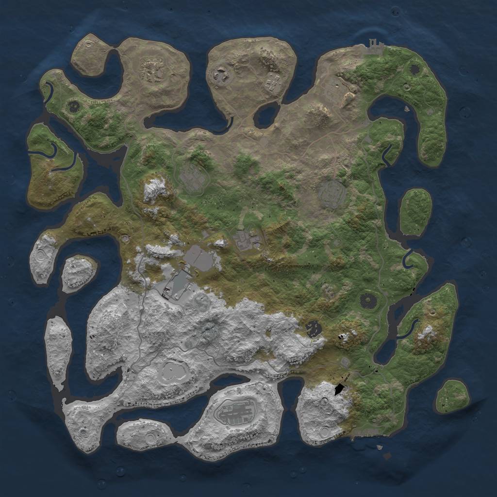 Rust Map: Procedural Map, Size: 4500, Seed: 4112021, 18 Monuments