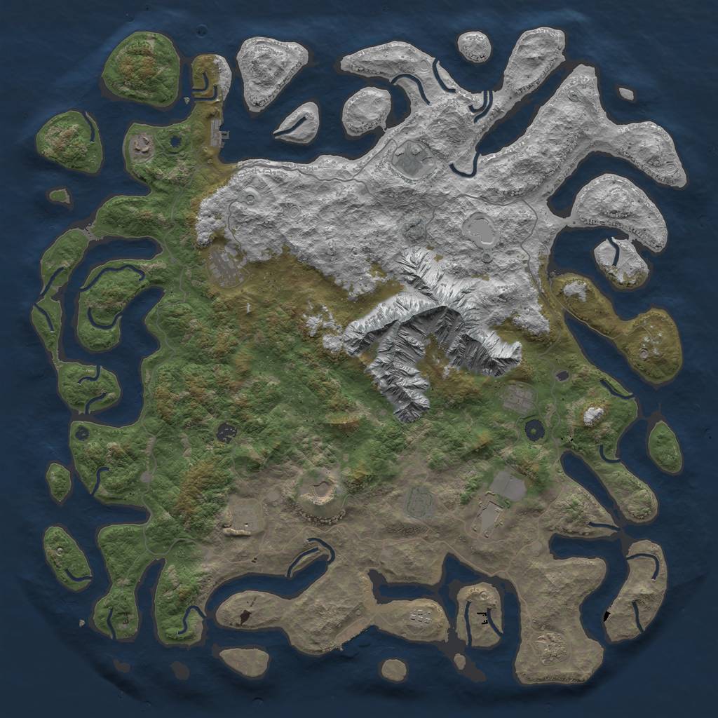 Rust Map: Procedural Map, Size: 5500, Seed: 1662730466, 19 Monuments