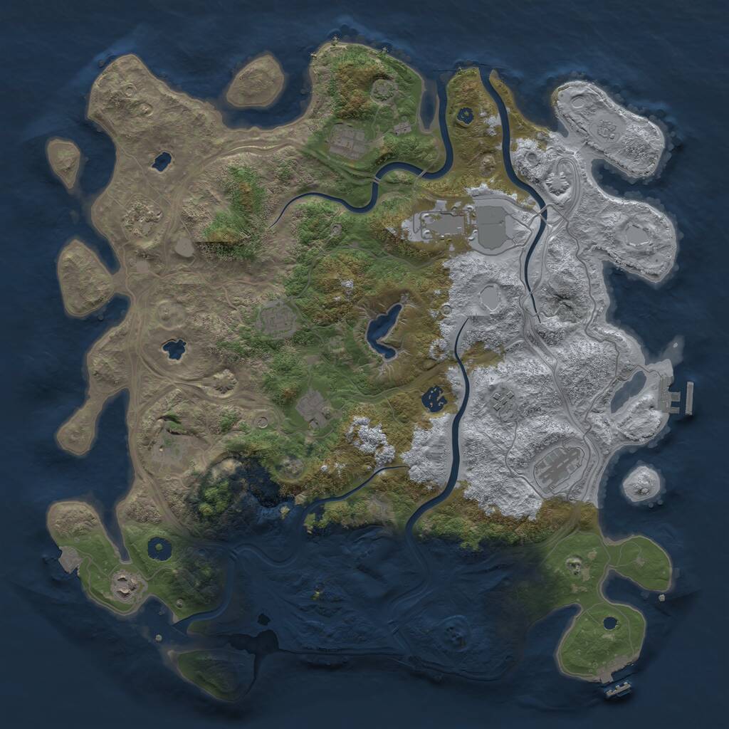 Rust Map: Procedural Map, Size: 4500, Seed: 178609973, 16 Monuments