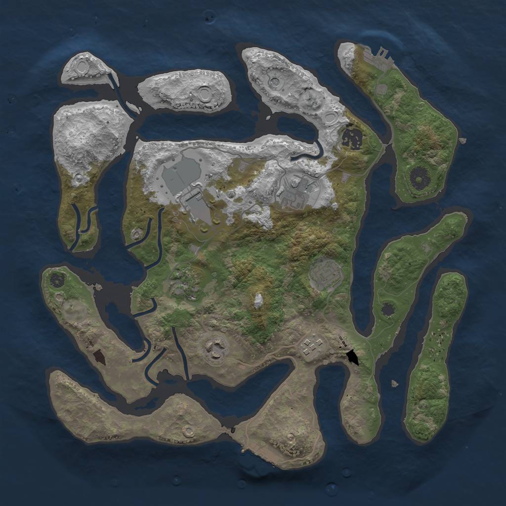 Rust Map: Procedural Map, Size: 3500, Seed: 5432, 15 Monuments