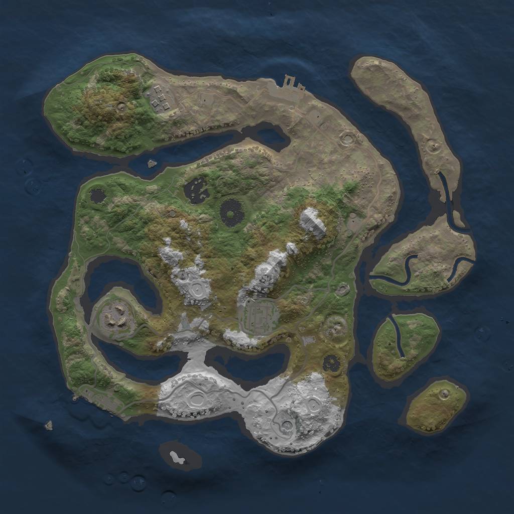 Rust Map: Procedural Map, Size: 3000, Seed: 137, 12 Monuments