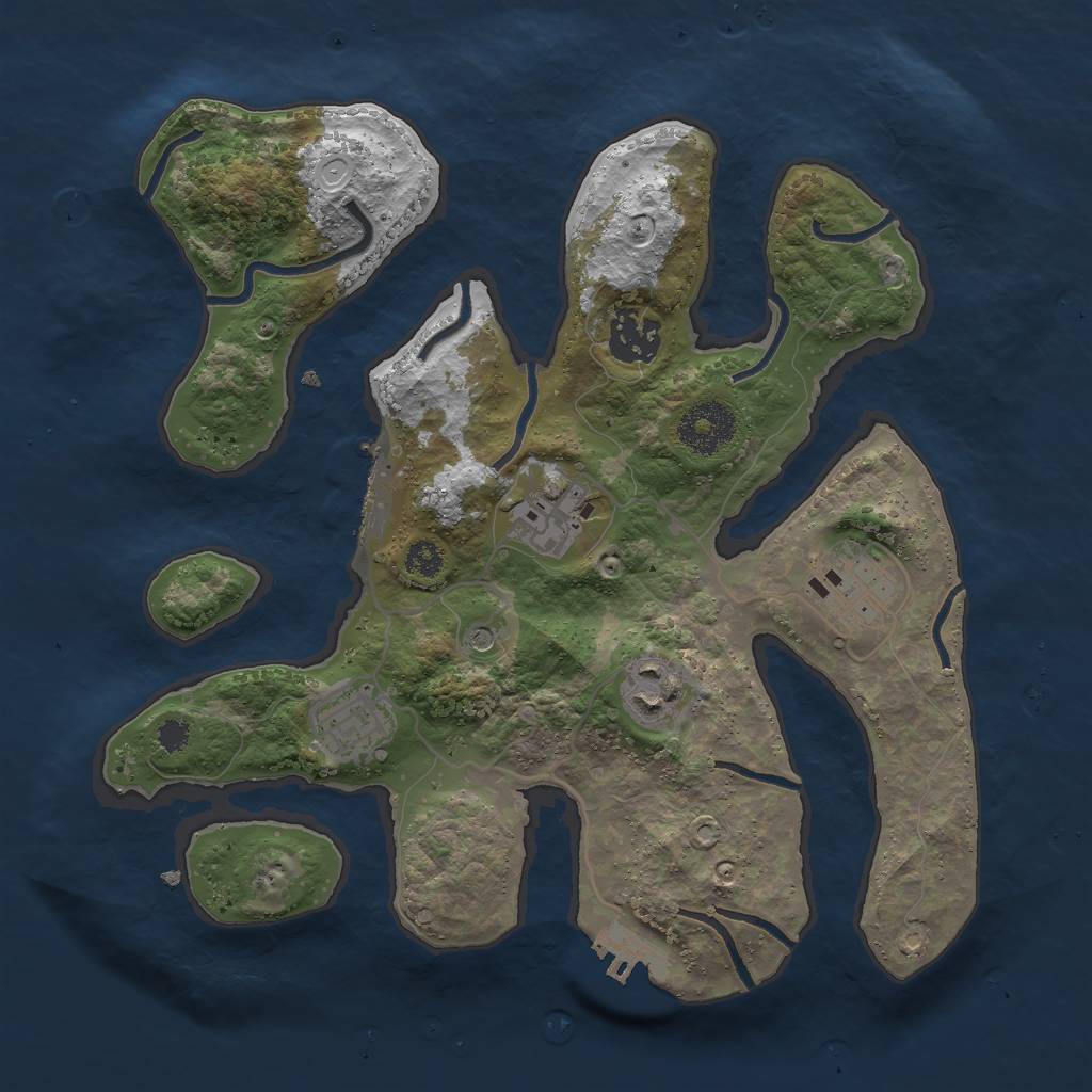 Rust Map: Procedural Map, Size: 3000, Seed: 970699037, 13 Monuments