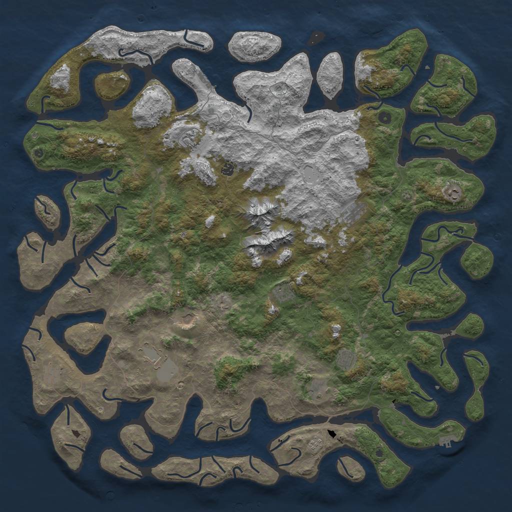 Rust Map: Procedural Map, Size: 6000, Seed: 5112021, 19 Monuments