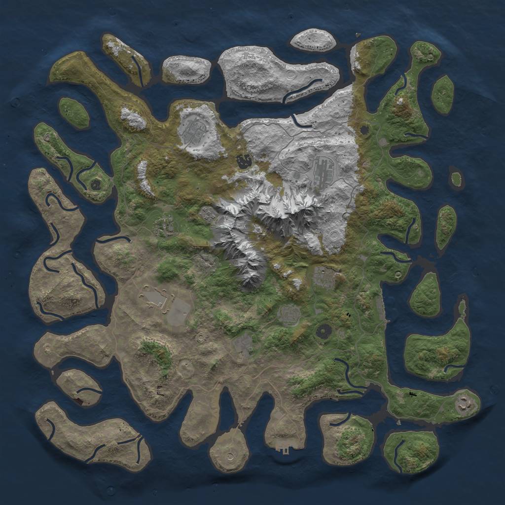 Rust Map: Procedural Map, Size: 5000, Seed: 210, 18 Monuments