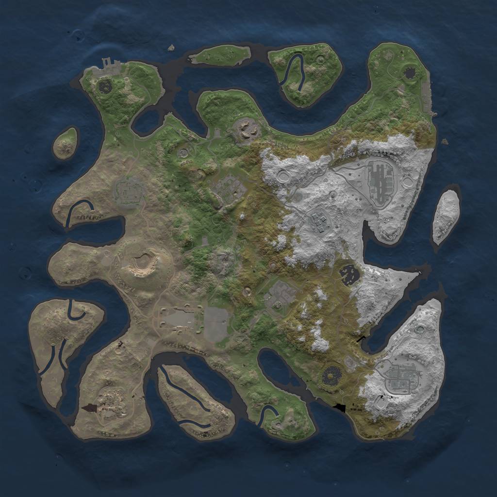 Rust Map: Procedural Map, Size: 3750, Seed: 26244802, 19 Monuments