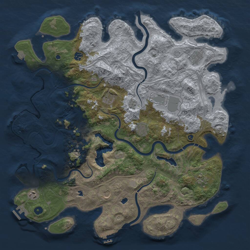 Rust Map: Procedural Map, Size: 4500, Seed: 1826547, 15 Monuments