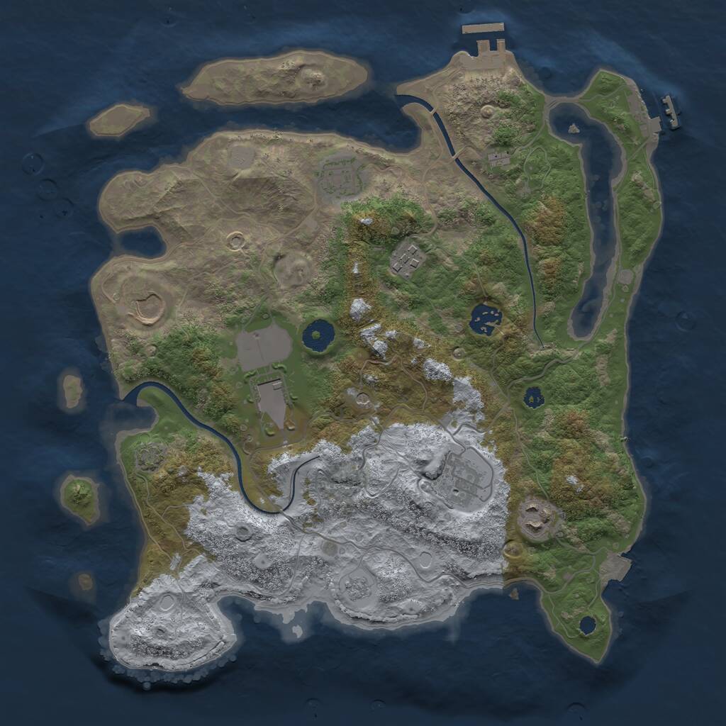 Rust Map: Procedural Map, Size: 3500, Seed: 134534, 13 Monuments