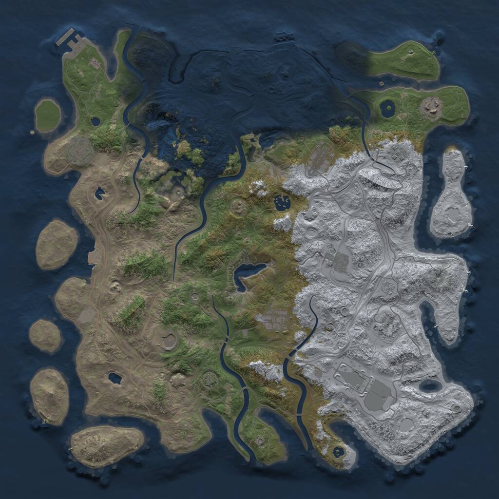 Rust Map: Procedural Map, Size: 4500, Seed: 2767555, 17 Monuments