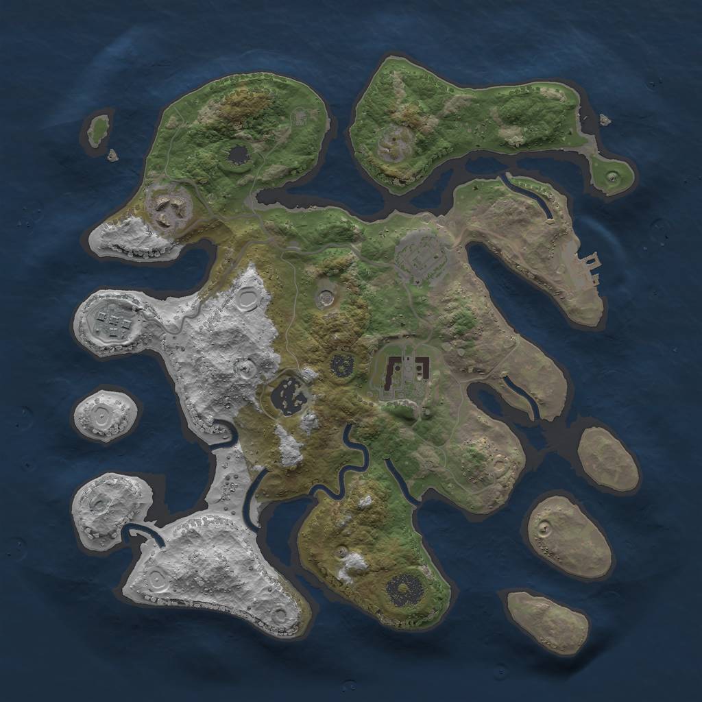 Rust Map: Procedural Map, Size: 3000, Seed: 466479, 12 Monuments