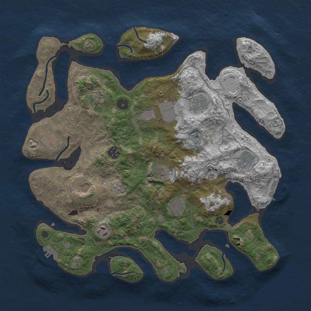 Rust Map: Procedural Map, Size: 4000, Seed: 217552, 19 Monuments