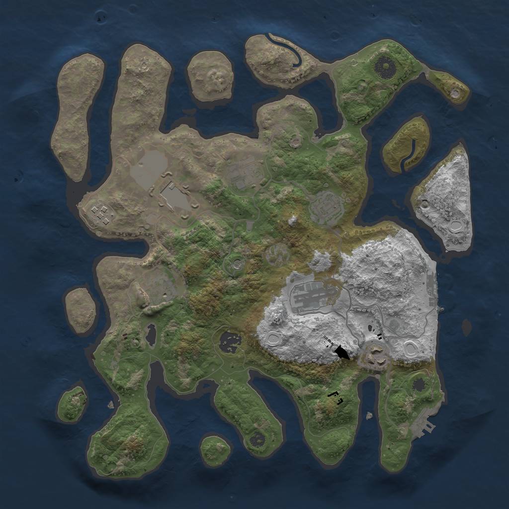 Rust Map: Procedural Map, Size: 3500, Seed: 8155095, 16 Monuments