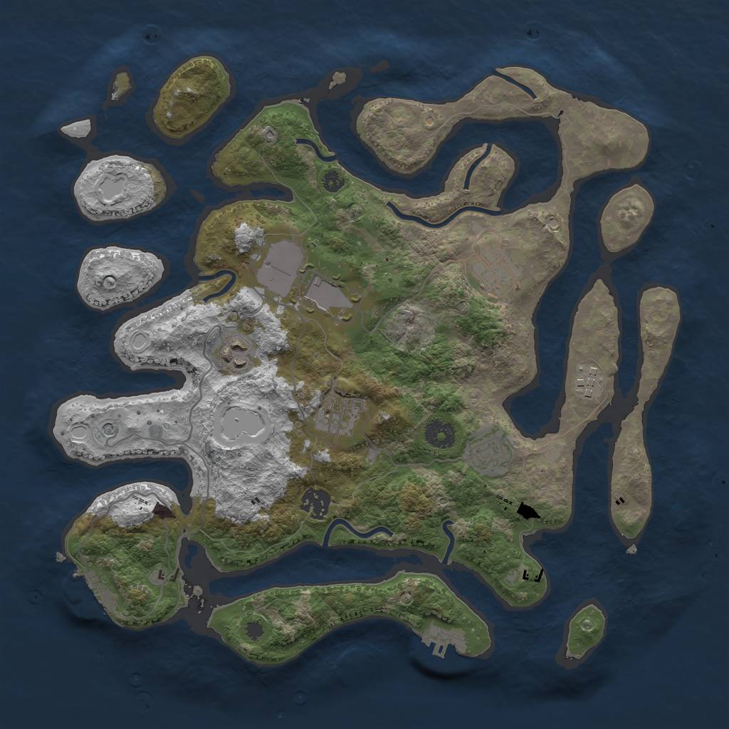 Rust Map: Procedural Map, Size: 3600, Seed: 1780029277, 15 Monuments