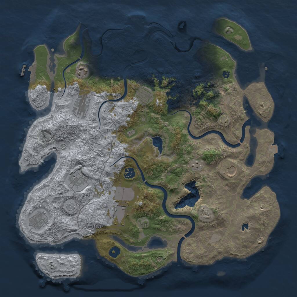 Rust Map: Procedural Map, Size: 4000, Seed: 6534, 15 Monuments