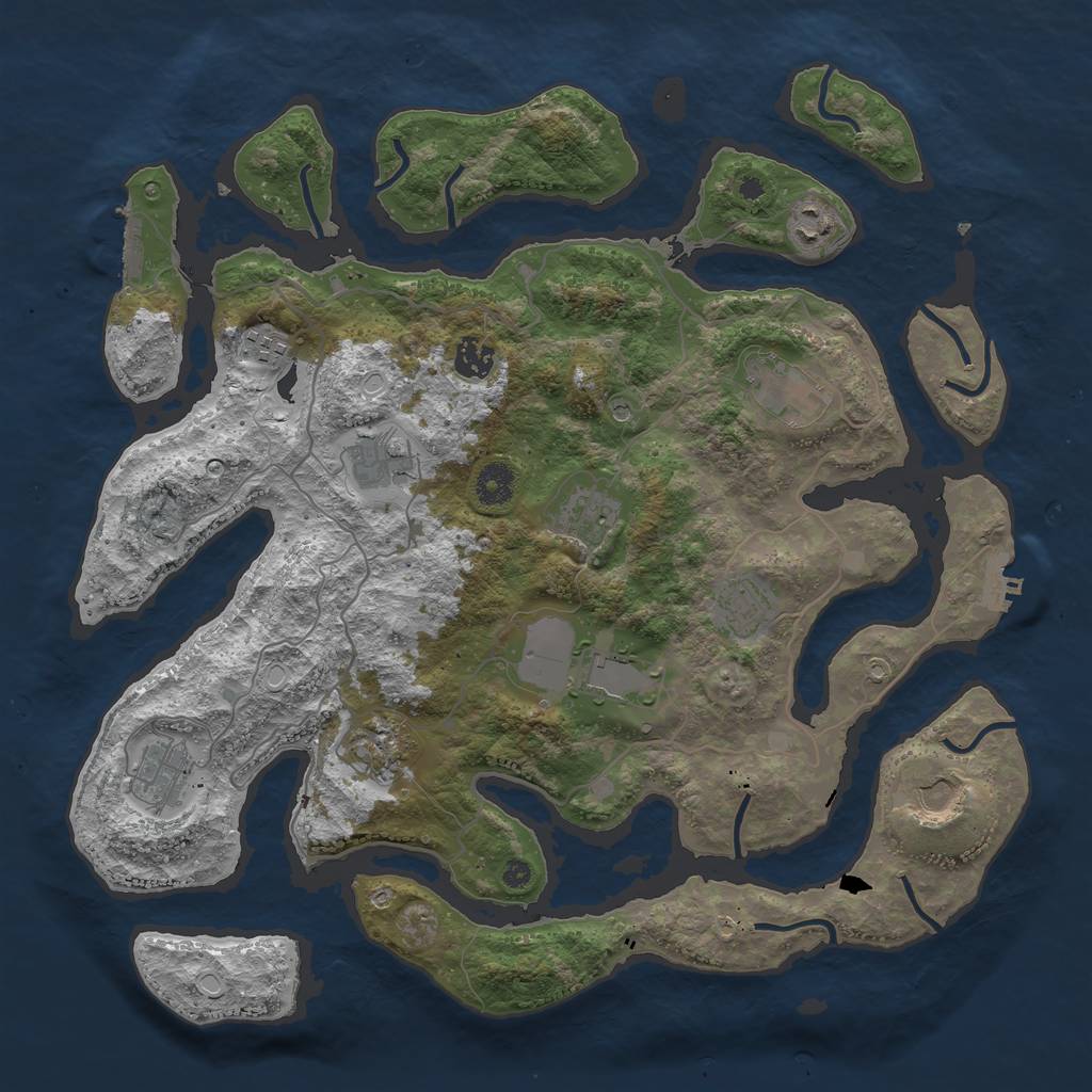 Rust Map: Procedural Map, Size: 4000, Seed: 6534, 19 Monuments