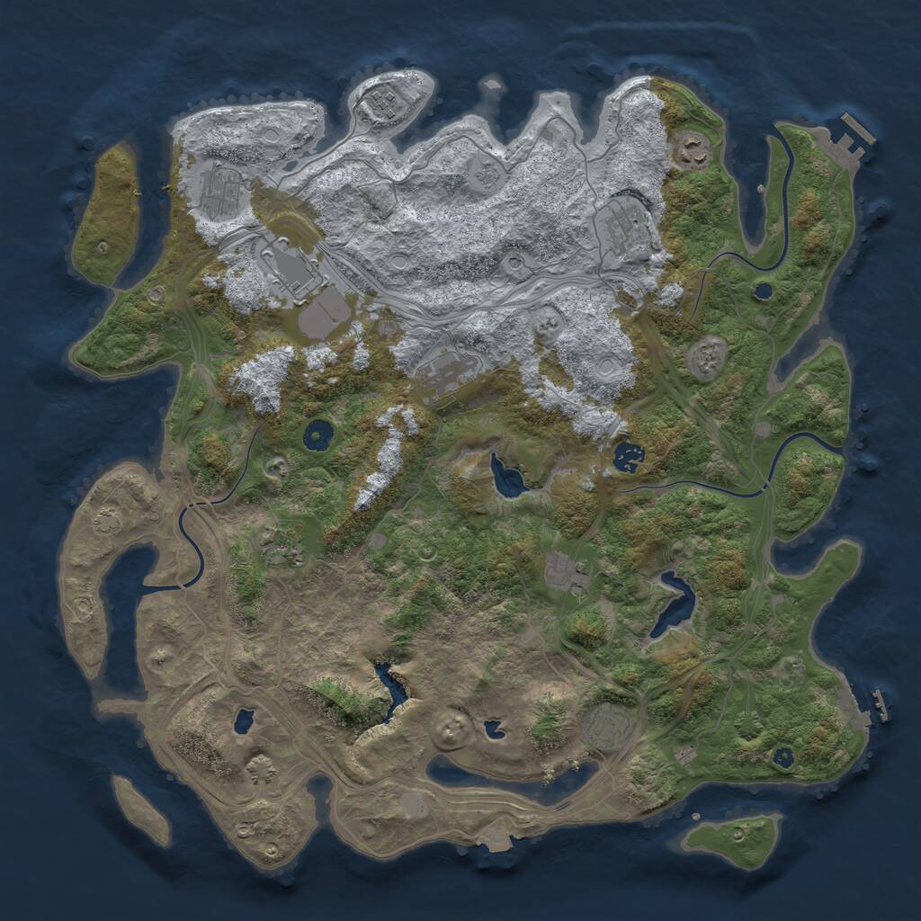Rust Map: Procedural Map, Size: 4500, Seed: 14388563, 16 Monuments