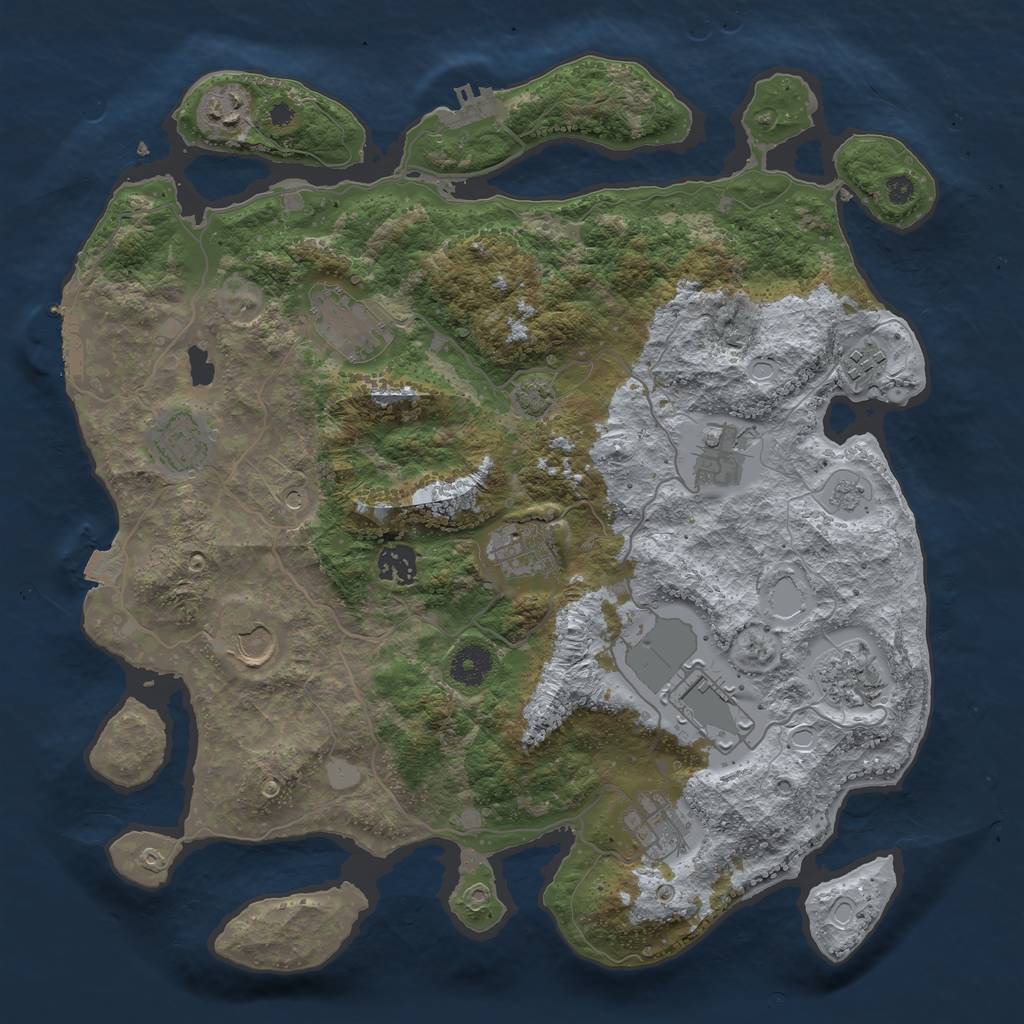 Rust Map: Procedural Map, Size: 3750, Seed: 802031260, 19 Monuments