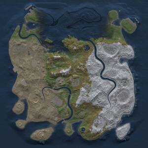 Thumbnail Rust Map: Procedural Map, Size: 3750, Seed: 802031260, 17 Monuments