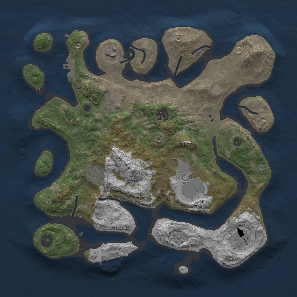 Rust Map: Procedural Map, Size: 3500, Seed: 10023, 15 Monuments