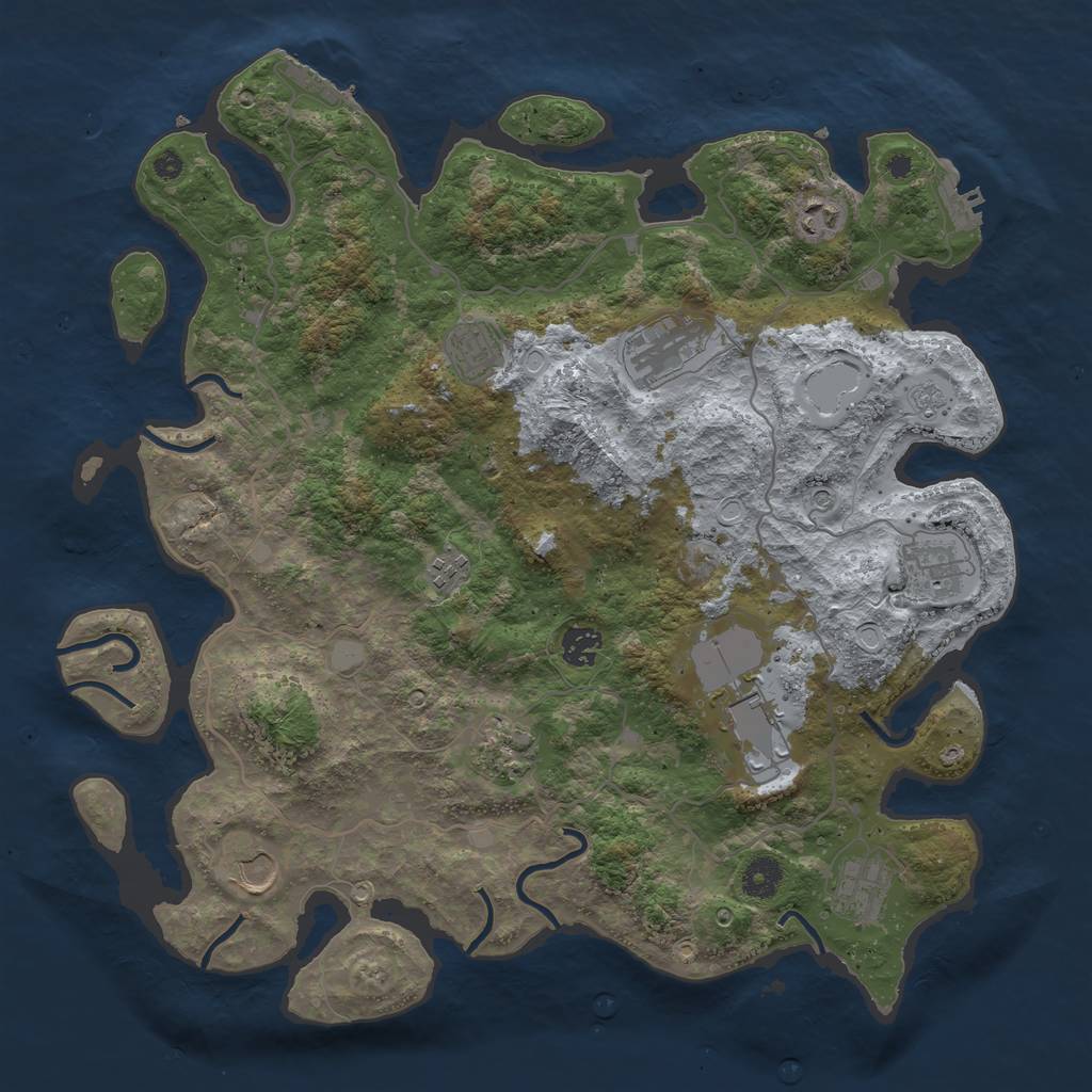 Rust Map: Procedural Map, Size: 4000, Seed: 4546, 17 Monuments