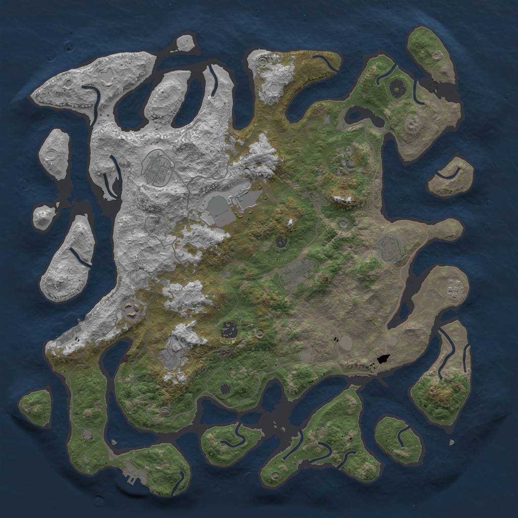 Rust Map: Procedural Map, Size: 4500, Seed: 5367, 17 Monuments