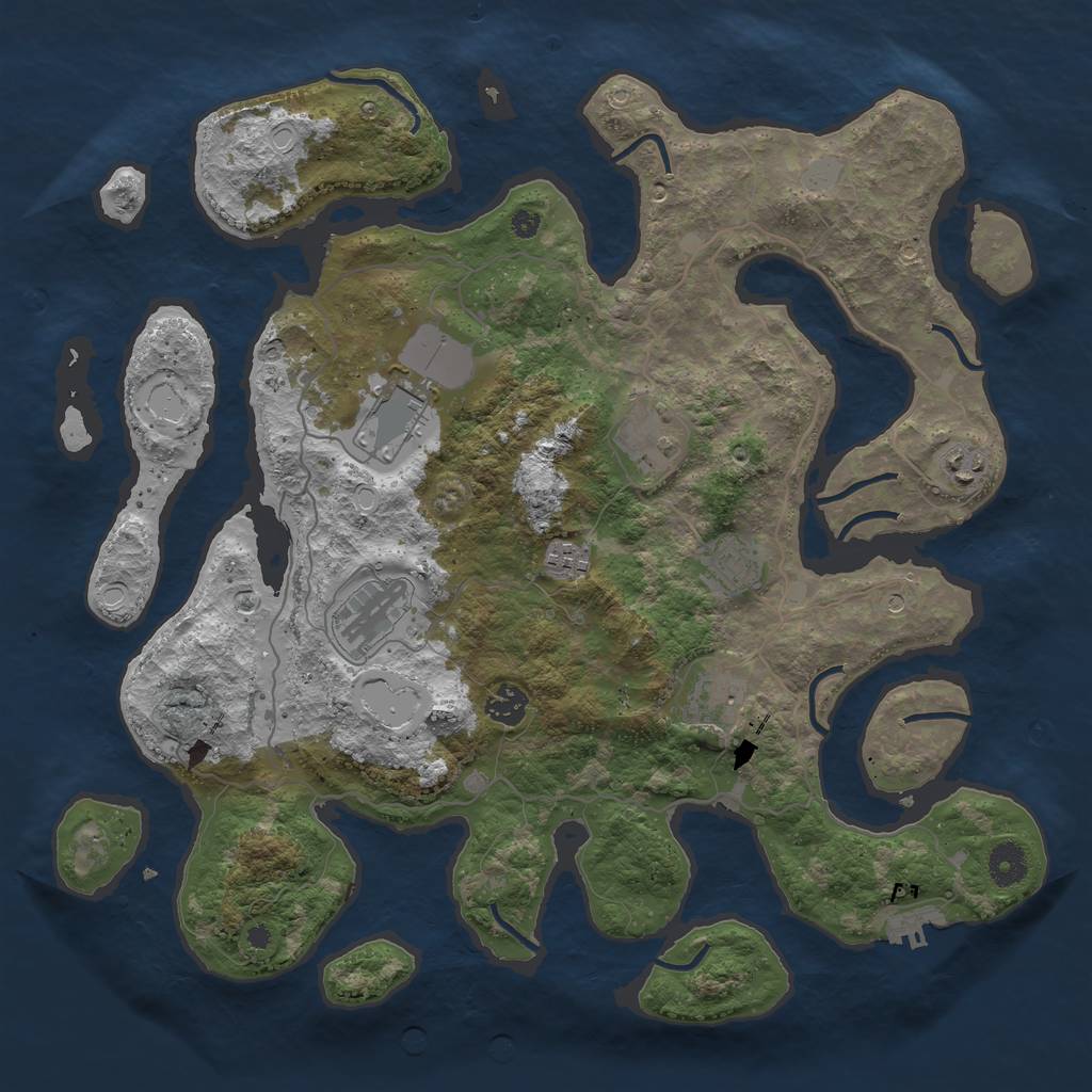 Rust Map: Procedural Map, Size: 4000, Seed: 723800121, 15 Monuments