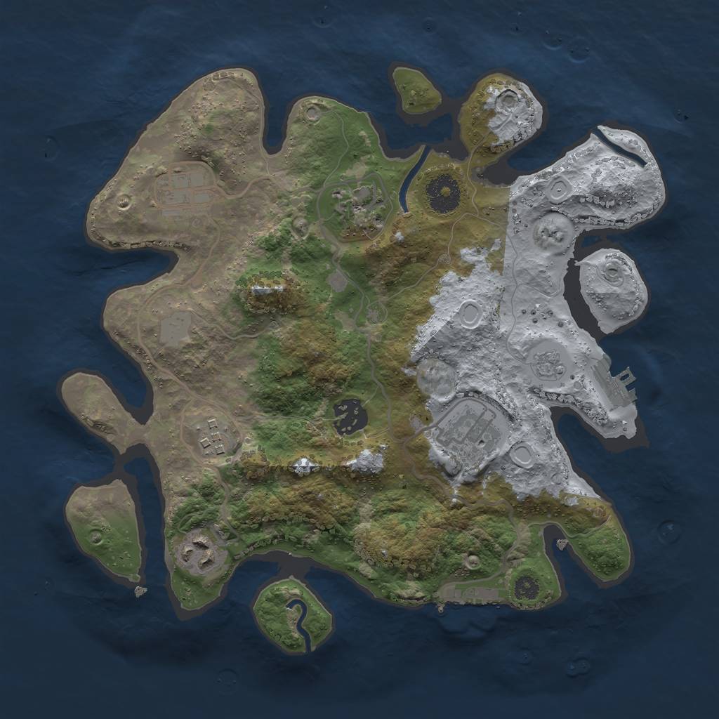 Rust Map: Procedural Map, Size: 3000, Seed: 325234234, 12 Monuments
