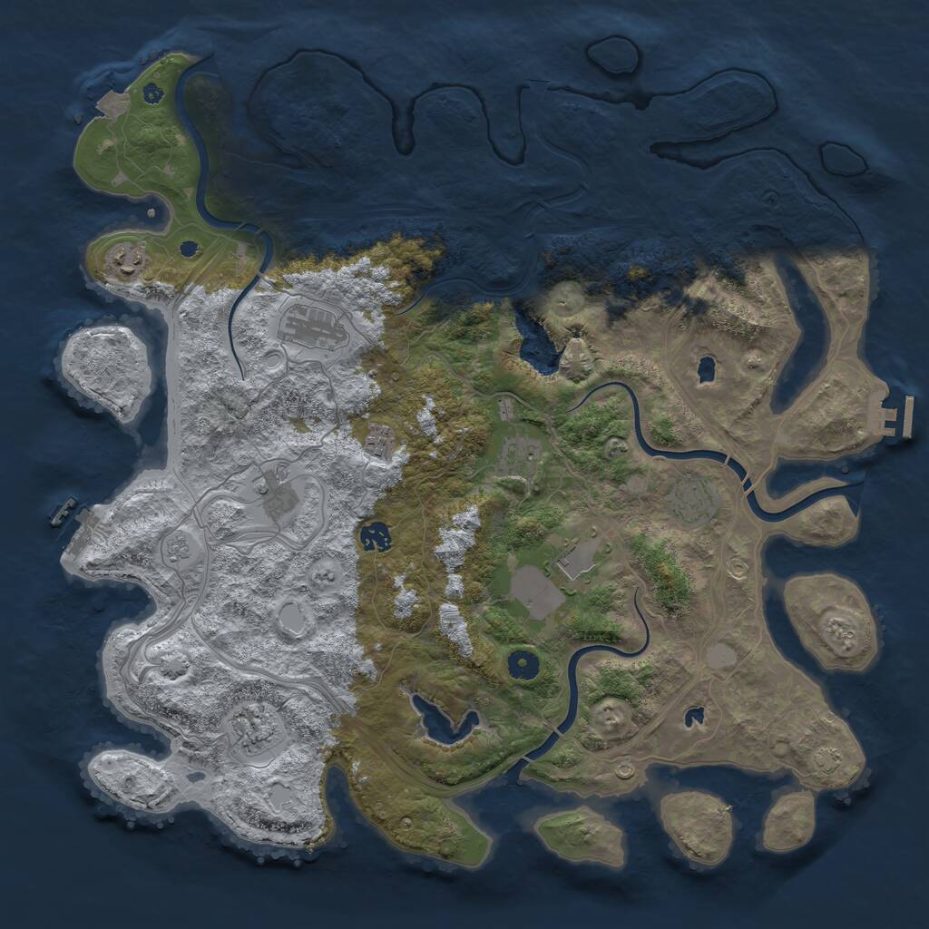 Rust Map: Procedural Map, Size: 4500, Seed: 492745741, 15 Monuments