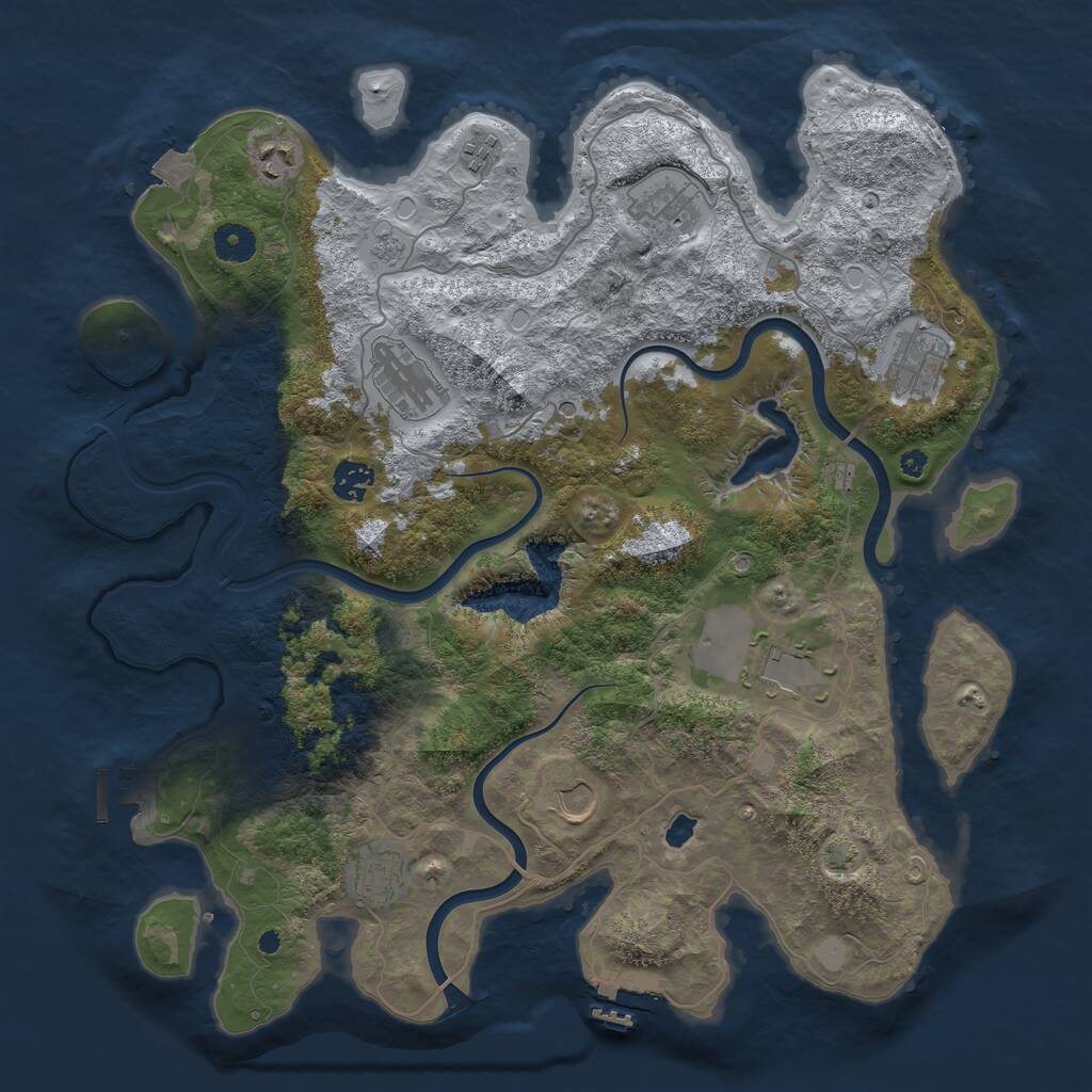 Rust Map: Procedural Map, Size: 4000, Seed: 1109671412, 15 Monuments