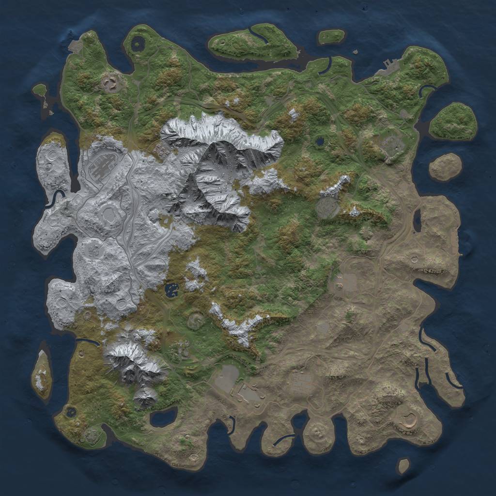 Rust Map: Procedural Map, Size: 5000, Seed: 96, 19 Monuments