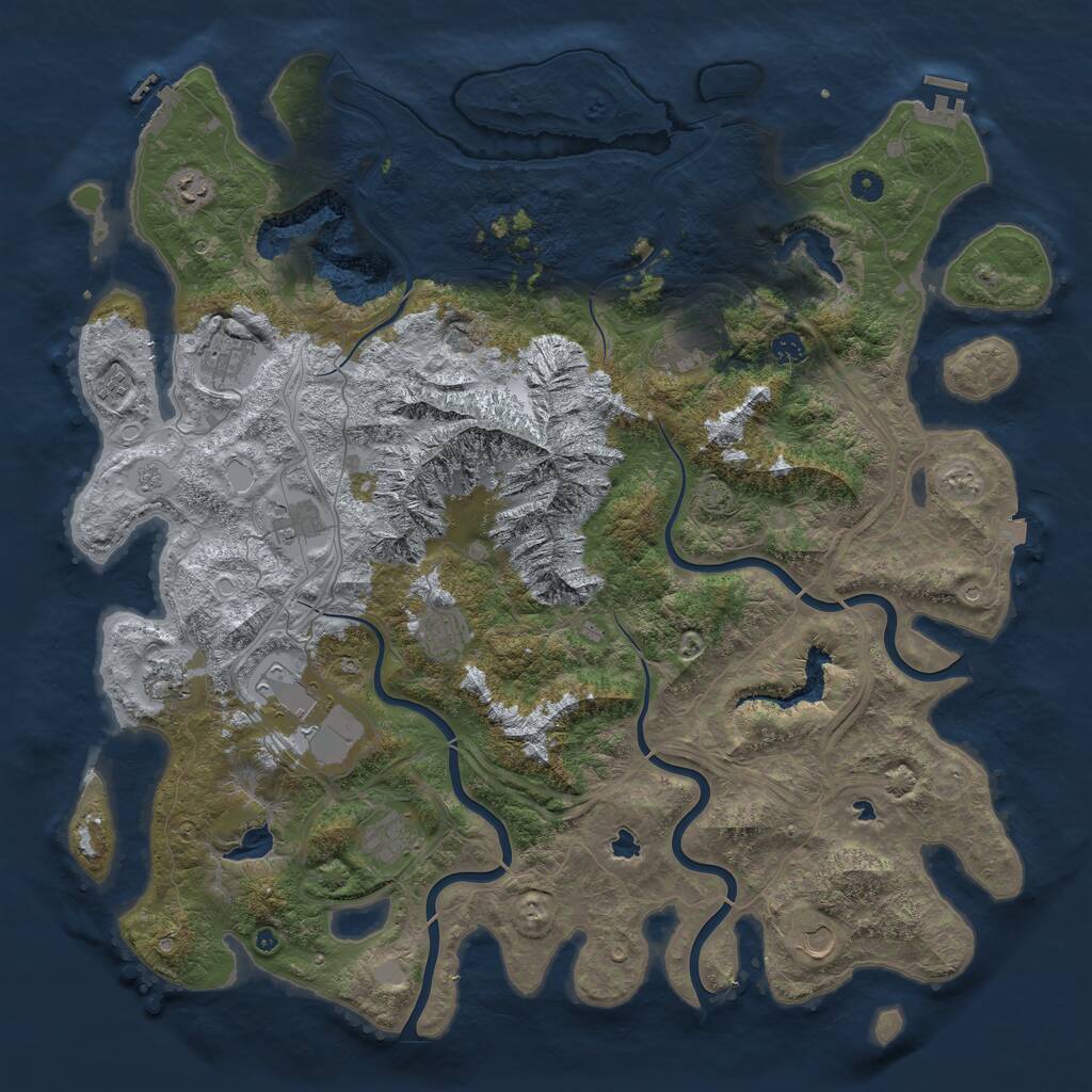 Rust Map: Procedural Map, Size: 5000, Seed: 96, 17 Monuments