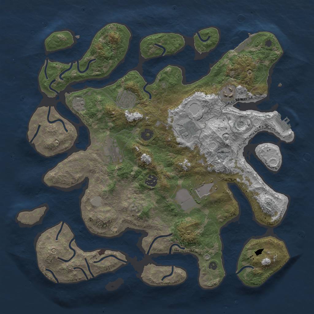 Rust Map: Procedural Map, Size: 3890, Seed: 1337, 15 Monuments