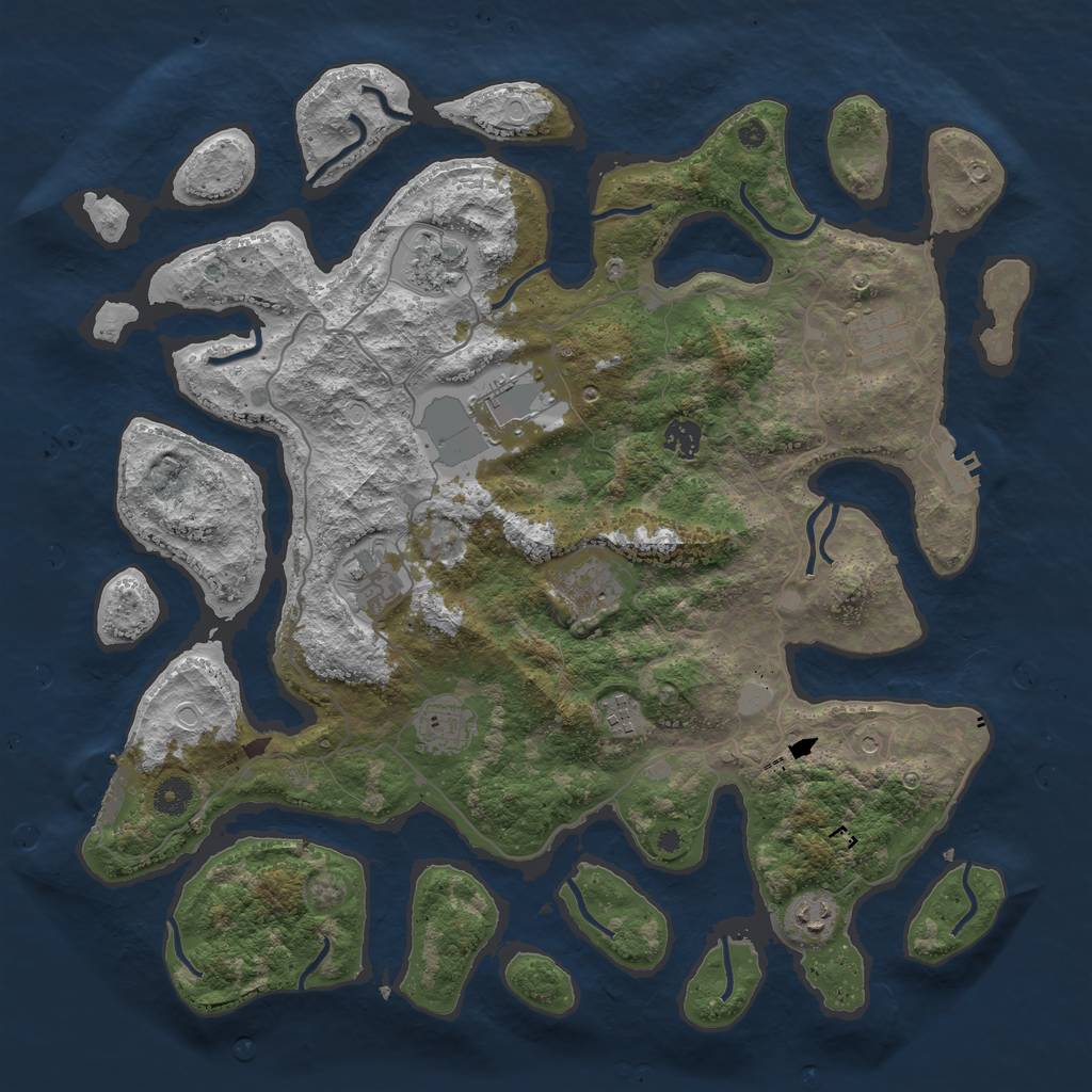 Rust Map: Procedural Map, Size: 4250, Seed: 89123919, 17 Monuments