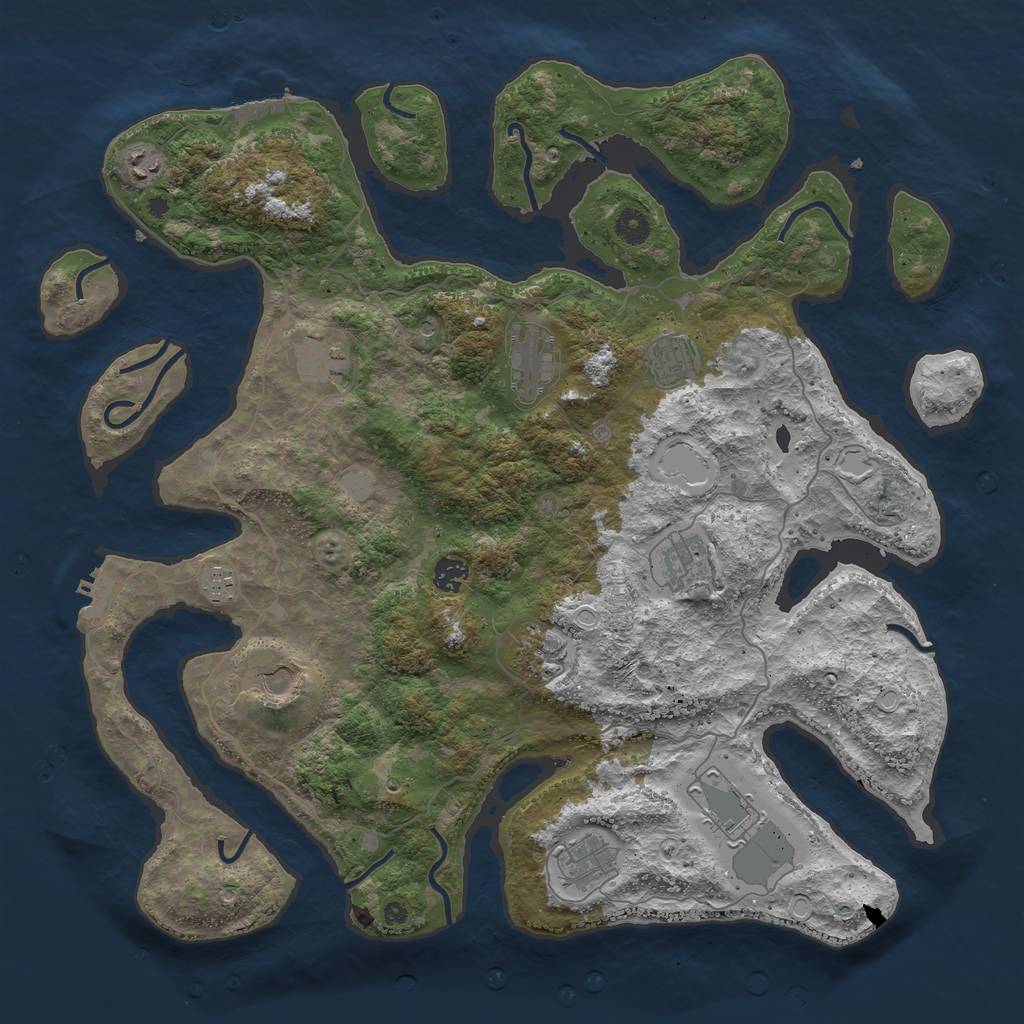 Rust Map: Procedural Map, Size: 4400, Seed: 87187, 19 Monuments