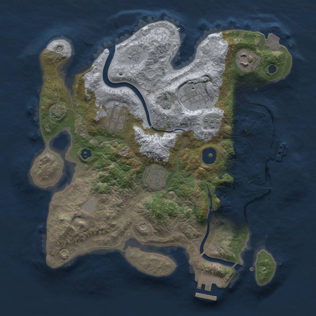 Rust Map: Procedural Map, Size: 3000, Seed: 641507397, 11 Monuments