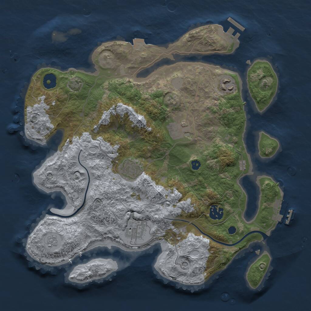 Rust Map: Procedural Map, Size: 3200, Seed: 60, 11 Monuments