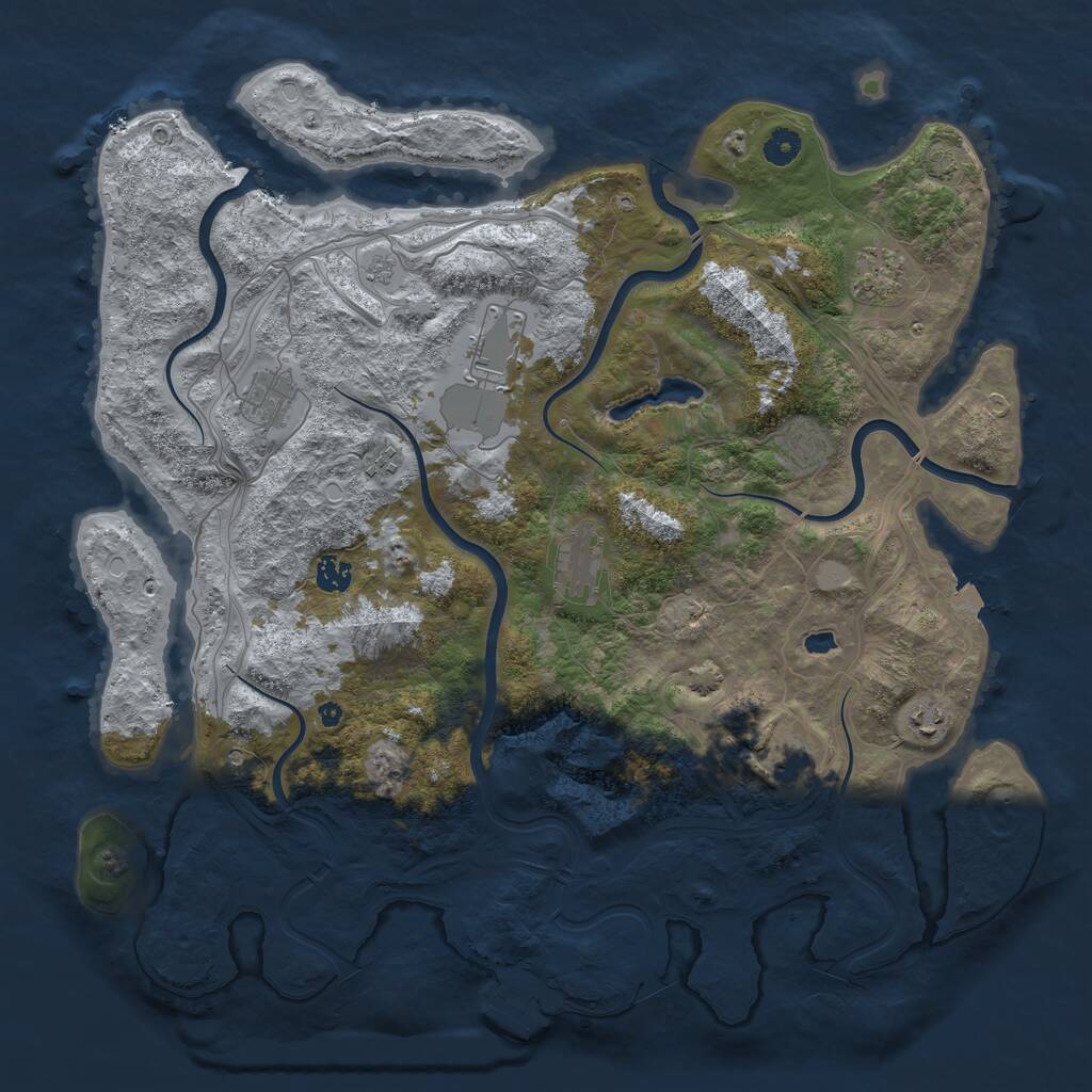 Rust Map: Procedural Map, Size: 4441, Seed: 649459, 14 Monuments