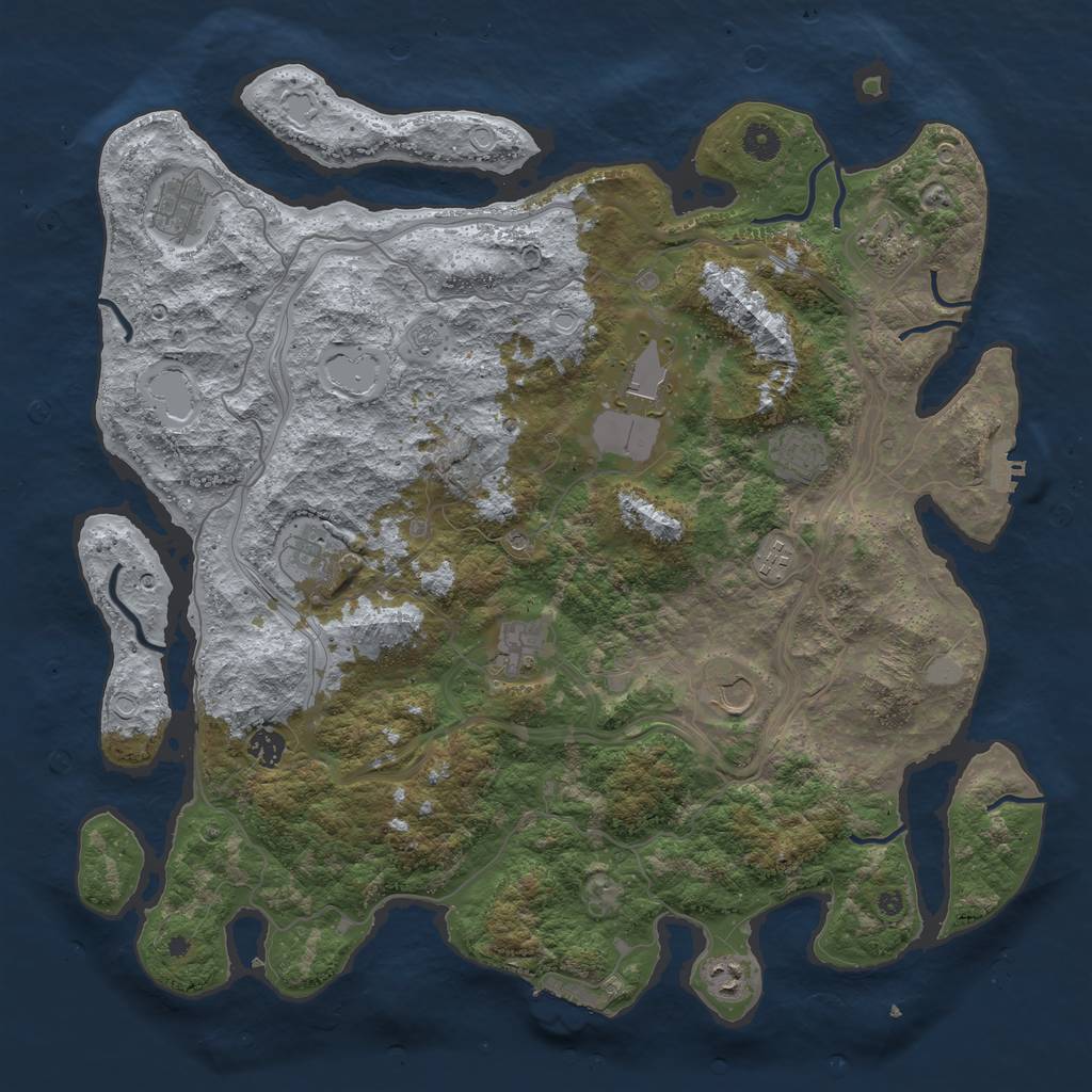 Rust Map: Procedural Map, Size: 4441, Seed: 649459, 17 Monuments