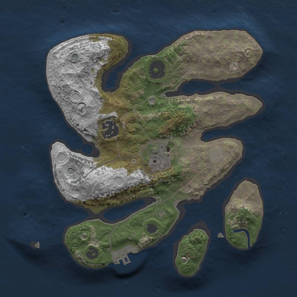 Rust Map: Procedural Map, Size: 2500, Seed: 179, 9 Monuments