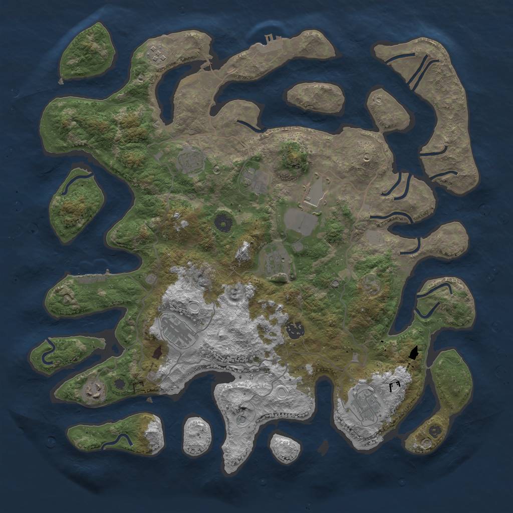 Rust Map: Procedural Map, Size: 4250, Seed: 2782289, 17 Monuments