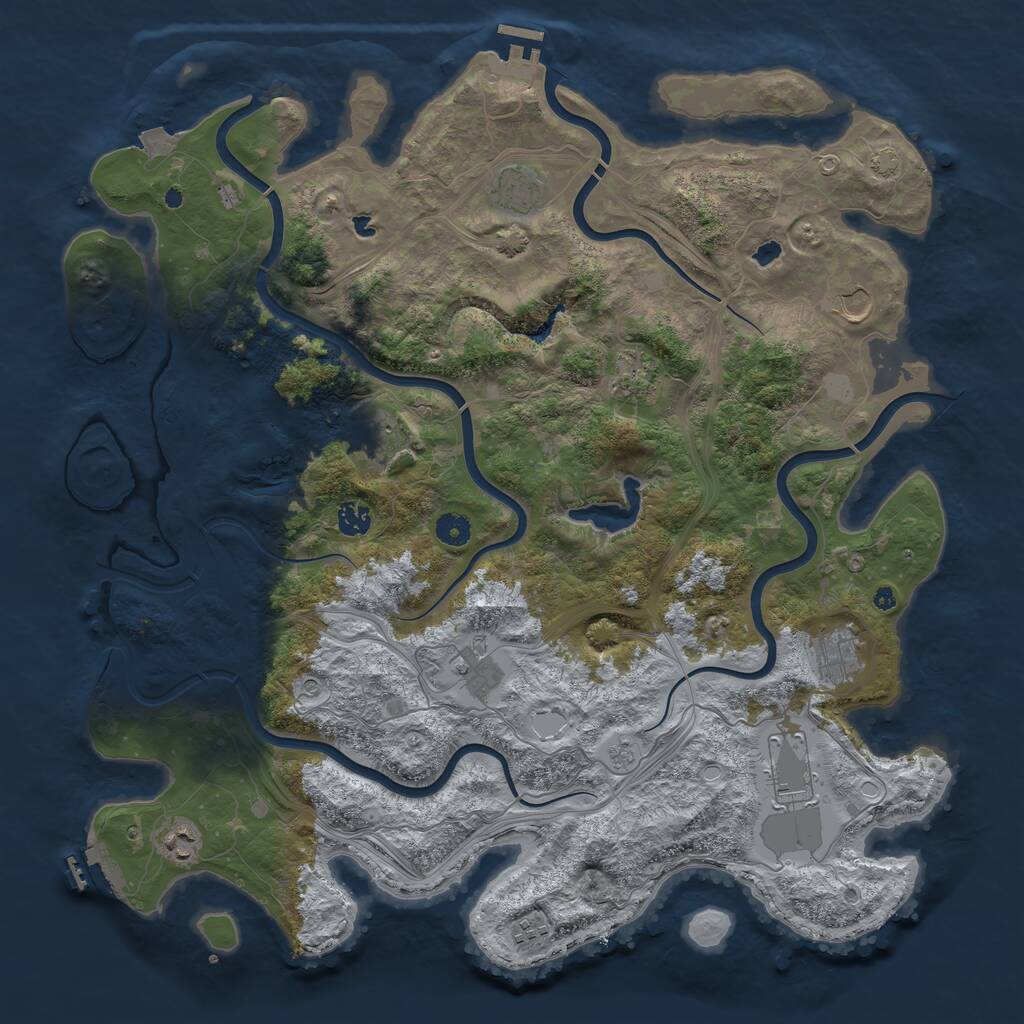 Rust Map: Procedural Map, Size: 4500, Seed: 742246625, 16 Monuments