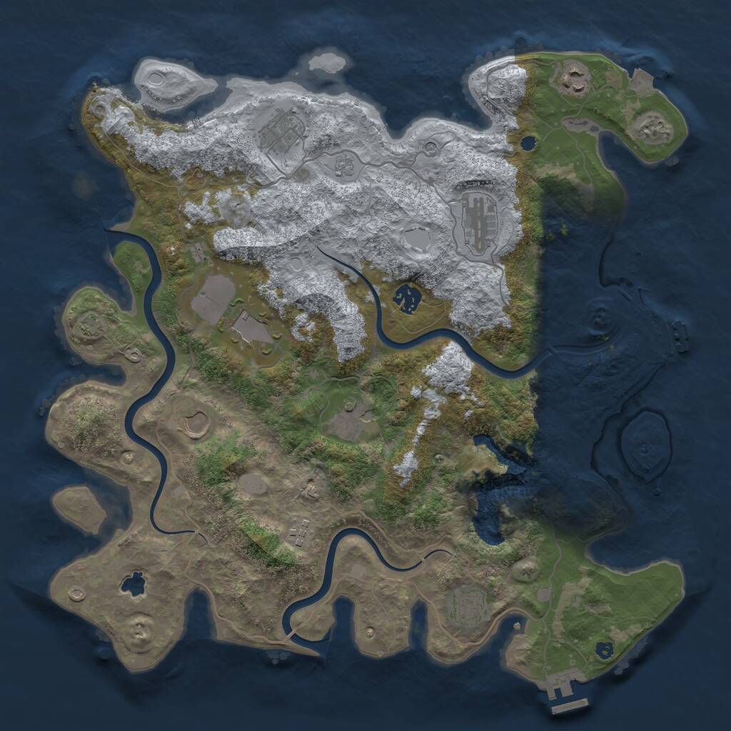 Rust Map: Procedural Map, Size: 4000, Seed: 1406016942, 15 Monuments