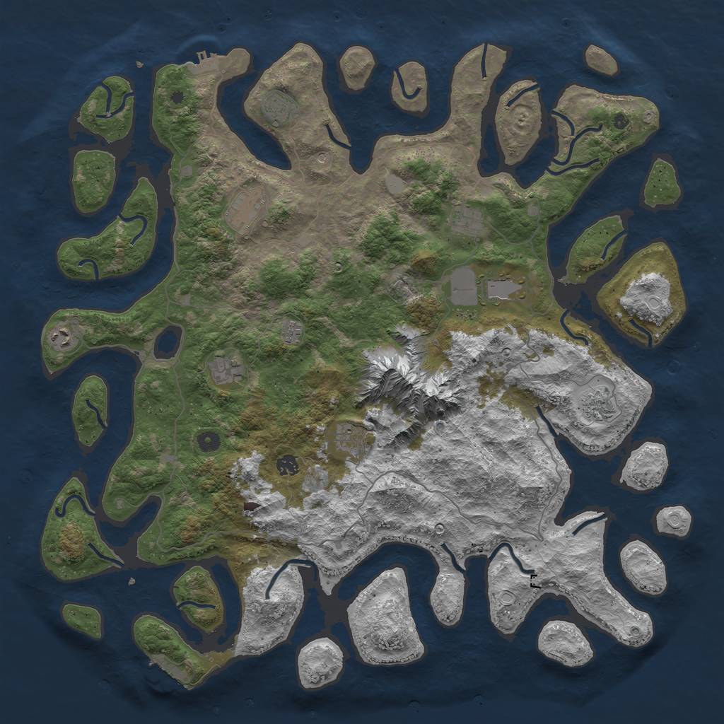 Rust Map: Procedural Map, Size: 5000, Seed: 139909753, 18 Monuments