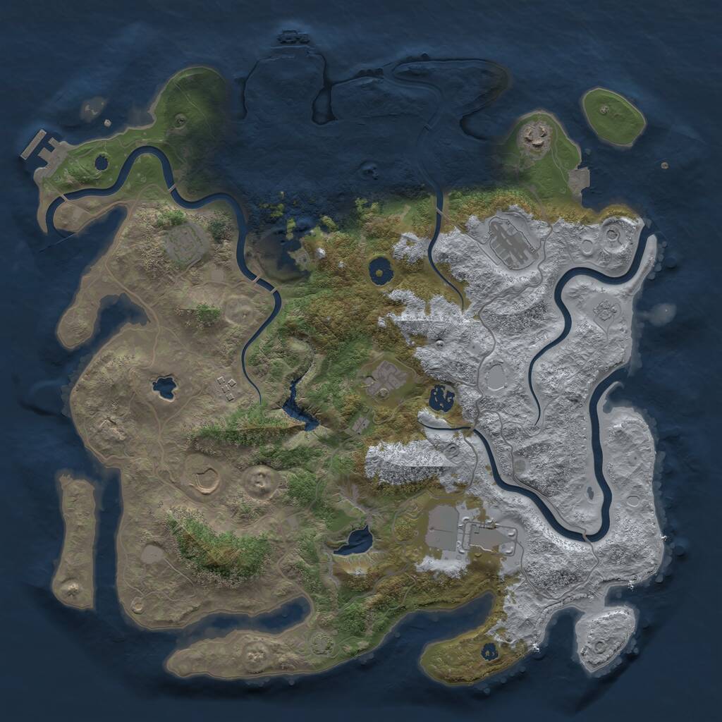 Rust Map: Procedural Map, Size: 4200, Seed: 254125444, 15 Monuments