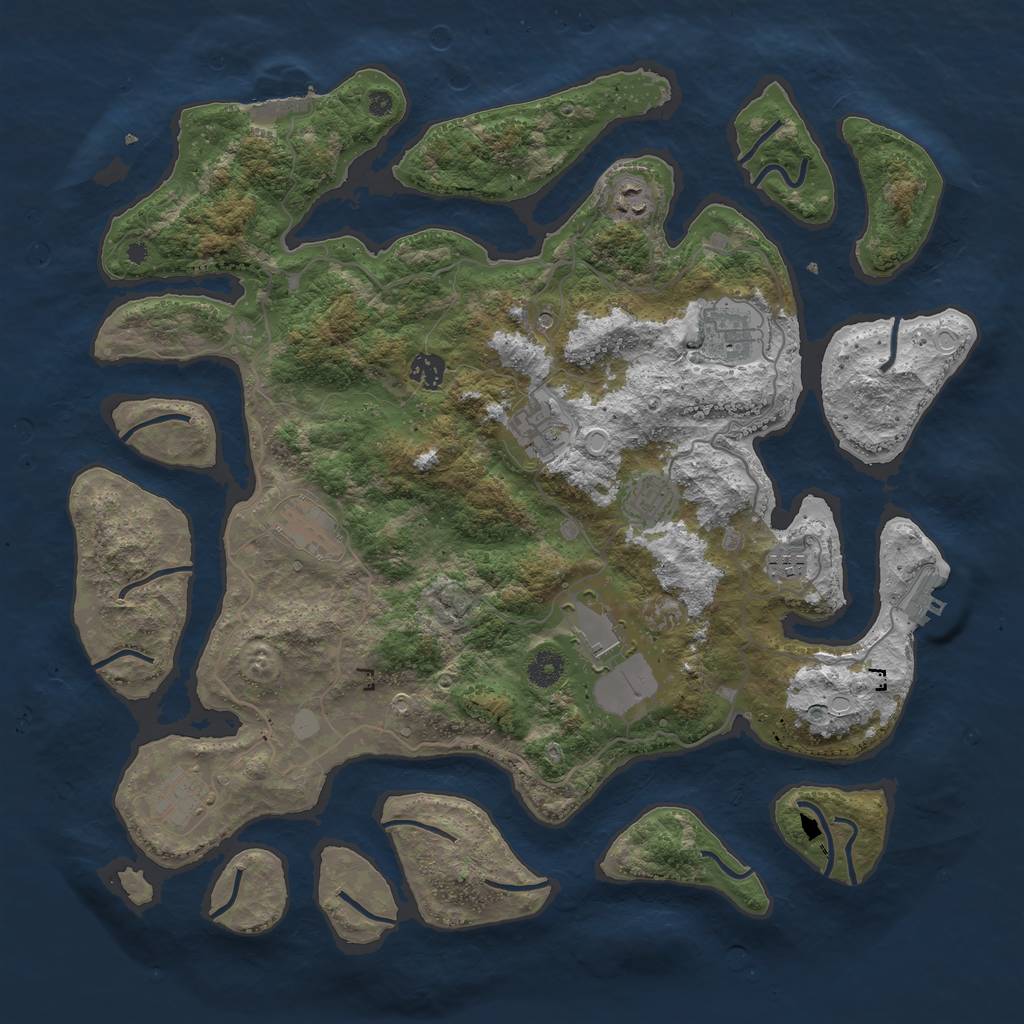 Rust Map: Procedural Map, Size: 4250, Seed: 414141212, 17 Monuments