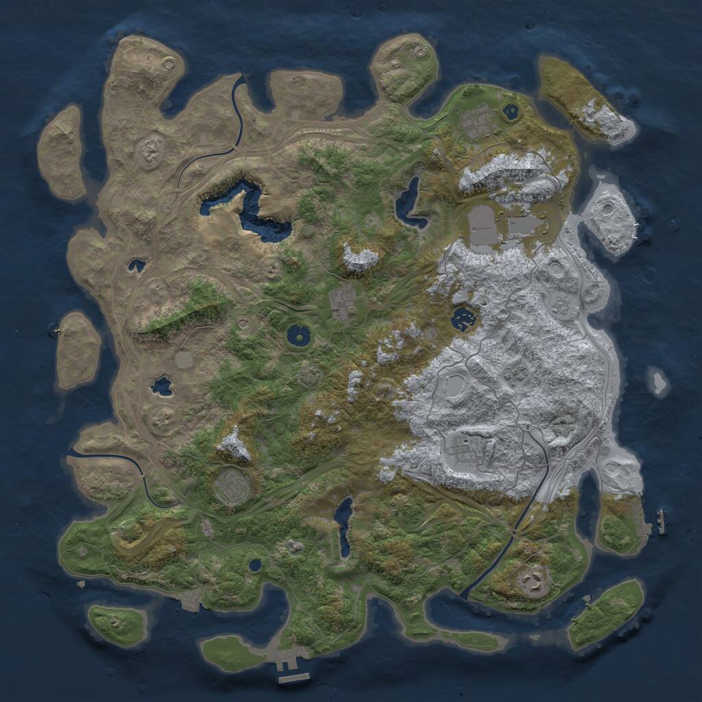 Rust Map: Procedural Map, Size: 4600, Seed: 38, 14 Monuments