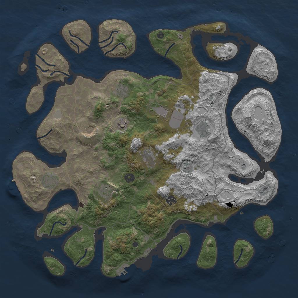 Rust Map: Procedural Map, Size: 4500, Seed: 1668656087, 18 Monuments