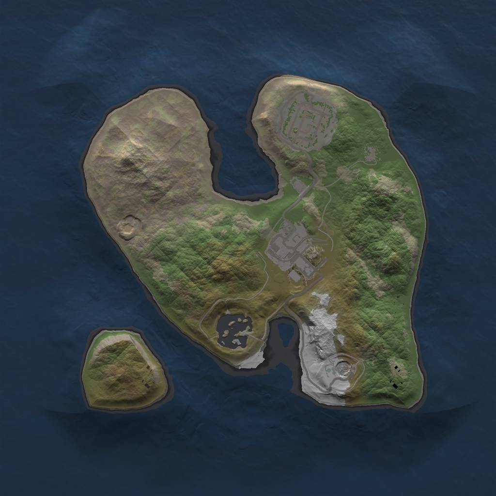 Rust Map: Barren, Size: 2000, Seed: 56, 6 Monuments